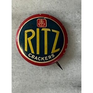 Vintage Ritz Crackers National Biscuit Company Advertising Pin Button
